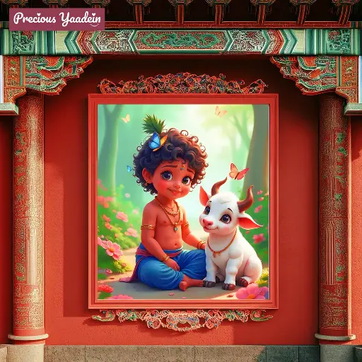 Charming baby Krishna Poster